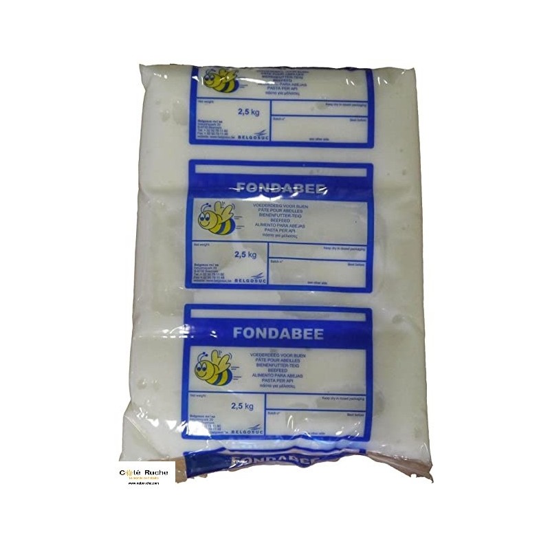 Candi Fondabee Nourriture Pour Abeilles - 12,5 Kg (5 X 2,5 Kg), Pâte Souple Microcristaux Sucre, Fabriqué En Belgique