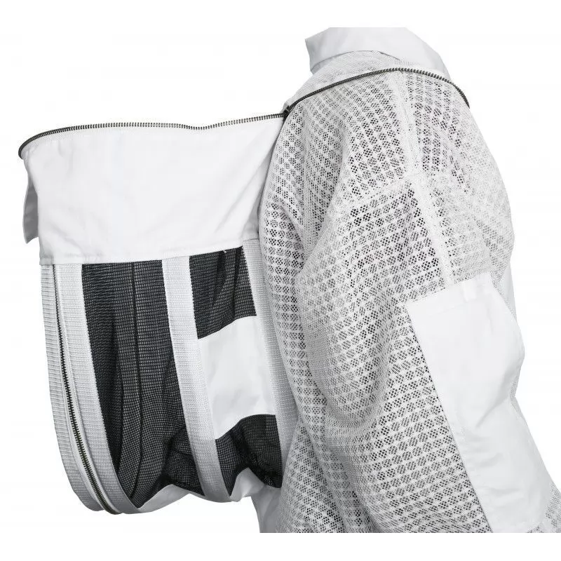 Veste D'apiculteur Légère Avec Voile De Protection - Blouson Professionnel Confortable Pour Apiculture - Taille L Blanc