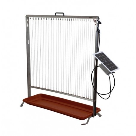 Harpe électrique pour frelon avec panneau solaire et bac à eau