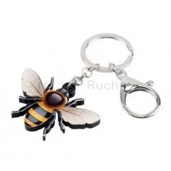 Porte-clés abeille pour femme et homme - Cadeau de Noël, d'anniversaire,  d'encouragement pour amis, famille, amoureux des abeilles, taille S, Petit,  Acier inoxydable : : Mode