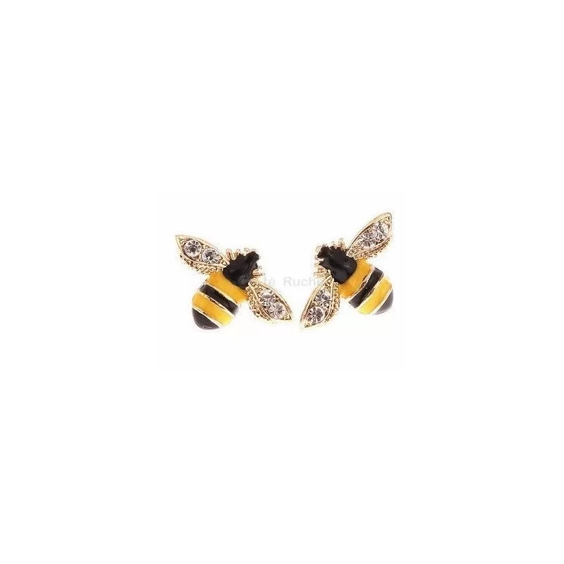 Boucle d'oreille alvéole et abeille